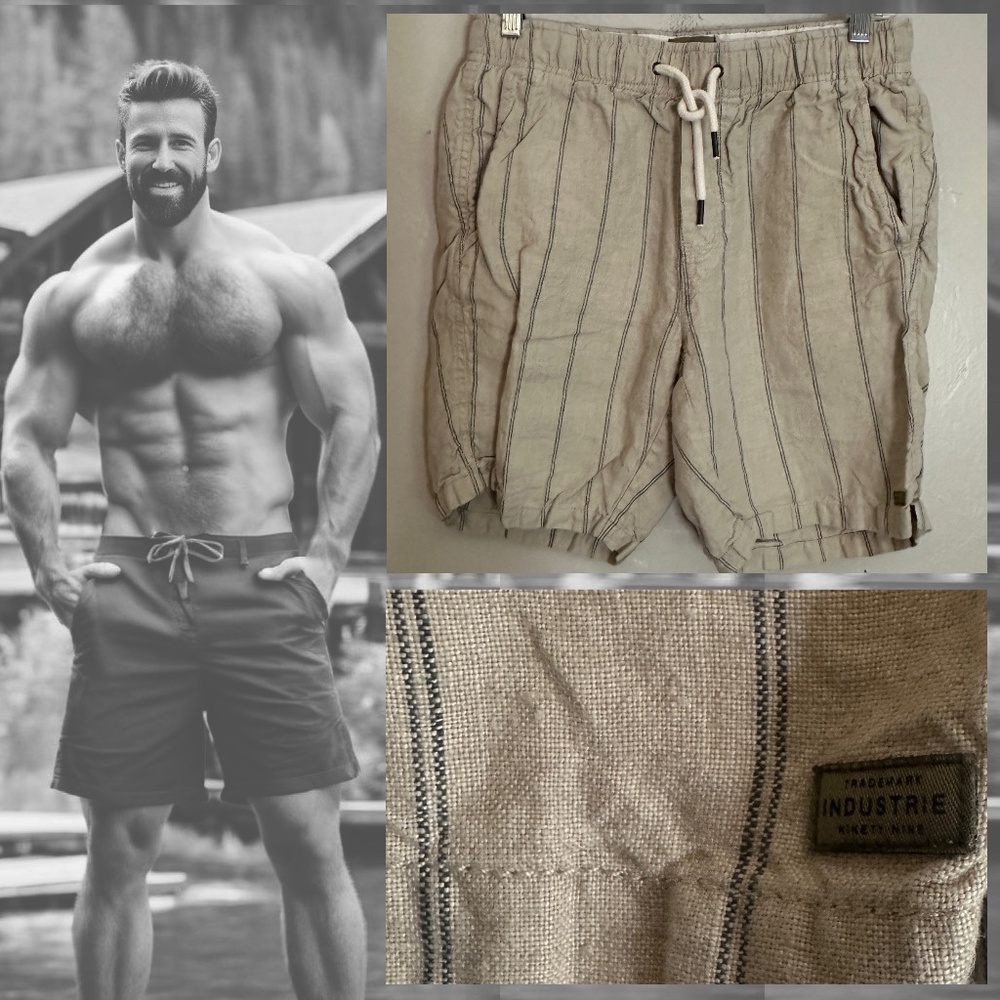 Industrie Clothing Linen Shorts Small 28-33" waist 7" inseam Gently worn